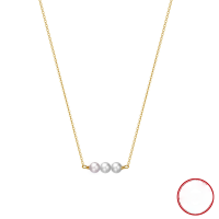 wholesale S925 Sterling Silver Cloud-Pull Jewelry One-Word Natural Freshwater Pearl Collarbone Necklace, Fashionable and Retro Elegance-14K gold pearl size: 6mm 925 silver