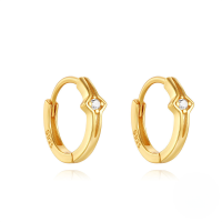 wholesale 925 Sterling Silver With Zirconia Exquisite Super Sparkly Stackable Ear Cuff,ins。-Gold#6 925 silver