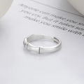 wholesale S925 Sterling Silver Retro Vintage Matte Craft Six-Character Mantra Chinese Style Scripture Minimalist Open Ring-0-2
