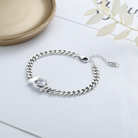 wholesale S925 Sterling Silver Korean Style Internet Celebrity Ins Minimalist Wind Large Square Diamond Magic Mirror Luxury Niche Design Bracelet-YS118/approx. 11g 925 silver