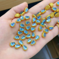wholesale S925 silver gold-plated natural amber gourd bead spacer through-hole accessory DIY semi-finished bracelet beads-0-2