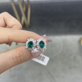 wholesale Metal material, Yun Tong Jewelry European and American cross-border source minimalist oval 6*8mm lab-grown emerald versatile earrings-0-2