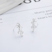 wholesale S925 Sterling Silver Korean Style Sweet Irregular Bow-shaped Stud Earrings Ins Creative Design-438R/approximately 1.2 g/pair 925 silver