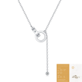 wholesale S925 Sterling Silver Moissanite Interlocking Pendant Necklace for Women with Chain, Ready to Ship-0-6