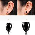 wholesale S925 Sterling Silver Fashion Black Moissanite Earrings Women, Teardrop Shape Earrings, Exquisite Fancy Diamond, Versatile Ear Accessories-0-3