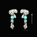 wholesale 925 Silver Gold-Plated Earrings with High-Carbon Diamonds, Cartier Panther Blue Turquoise Tassel, Versatile Jewelry for Women-0-1