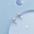 wholesale S925 Sterling Silver Nalan Women's Korean Style Fashion Diamond Inlaid Star Short Ear Studs Sweet Tassel Ear Accessories G5105-0-0