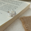 wholesale S925 Sterling Silver Pebble Open Ring for Women, Fashionable Minimalist Style, Versatile Korean Elegance-0-6