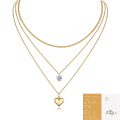 wholesale 925 Sterling Gold Plated Pendant with High-End Three-Layer Stackable Ins Style Moissanite Necklace, Popular in Europe and America-0-6