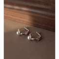 wholesale 925 Sterling Silver Minimalist Pearl Accent Circular Hoop Ear Clips-0-2