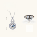 wholesale S925 Sterling Silver Fashionable Light Luxury Style Moissanite Gourd Necklace for Women, High-End Sense and Elegant Collarbone Chain Wholesale-0-9