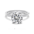 wholesale 925 Sterling Silver Classic French Women's Ring Minimalist Solitaire Setting High-End Four-Prong Set Zircon 1-5 Carat Silver Ring-0-7