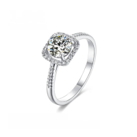 wholesale 9/10/14/18K White Gold, Rose Gold, Yellow Gold Light Luxury Elegant 1-carat Moissanite Ring-9k gold 1 carat Moissanite ring  US size 7
