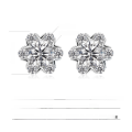 wholesale S925 sterling silver moissanite snowflake earrings, women's daily Korean-style hypoallergenic ear jewelry, birthday gift for girlfriend-0-1