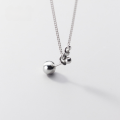 wholesale S925 Sterling Silver Fashion Balance Ball Bead Necklace for Women, Internet-Famous Retro Style Short Collarbone Chain D7033-0-2