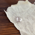 wholesale S925 sterling silver minimalist versatile love heart necklace women Korean spring summer new heart-shaped collarbone chain-0-3
