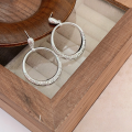 wholesale S925 Sterling Silver Large Hoop Earrings for Women, Korean Internet Celebrity New Style Circle, Niche and Versatile Fashion Ear Studs Earrings-0-3