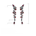 wholesale S925 Silver Italian Craft Designer Earrings with High-End Jewelry Feel, Inlaid with Natural Garnet Ear Drops-0-0