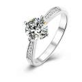 wholesale 9/10/14/18K White Gold, Rose Gold, Yellow Gold, D Color 1-Carat Moissanite European-American Style High-End Ring-0-0