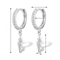 wholesale S925 Sterling Silver Cross-Border Europe and America Bestseller Lightning Ear Clasp with Micro-Inlaid Zirconia Light Luxury Earrings, High-End Fashionable Personalized Jewelry-0-14