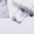 wholesale S925 Sterling Silver Light Luxury Natural Amethyst Bracelet for Women, European and American Style Princess Charm LOVE Letter Bracelet-0-1