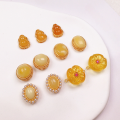 wholesale S925 gold-plated silver natural honey amber gourd oval accessory bracelet necklace string DIY handmade component-0-0