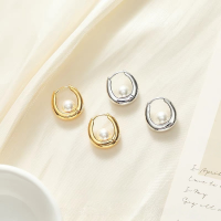 wholesale S925 Sterling Silver Floating Pearl Earrings for Women, Small and Minimalist Design, Light Luxury and High-End Feel, Ear Clips, Birthday Gift for Girls-Silver EK003924