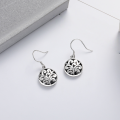 wholesale S925 Sterling Silver Vintage Retro Craft Creative Round Hollow-Out Pattern Irregular Earrings, Internet Celebrity Style-0-1