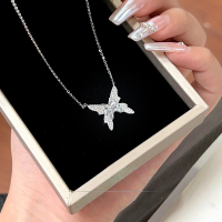 wholesale S925 Sterling Silver Butterfly Necklace Women's Popular Ins Style Niche Design Light Luxury Collarbone Chain High-End Sense Necklace Wholesale-ins butterfly necklace/approx. 2.33g&gt;TL014079