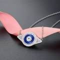 wholesale 925 Sterling Silver Blue Evil Eye Pendant Necklace Turkish Ethnic Women's Jewelry Minimalist Design Collarbone Chain Silver Accessory-0-0