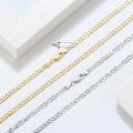 wholesale S925 Sterling Silver Jewelry 3mm Side Cut Rope Chain Necklace, Minimalist Hip-Hop Unisex Cool Style-0-1