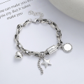 wholesale S925 Sterling Silver Korean Style Ins Star Tassel Luck Lucky Heart Multi-element Trend Bracelet-0-0