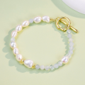 wholesale S925 Sterling Silver Natural Aquamarine Freshwater Pearl Bracelet, High-End Sense Light Luxury Beaded Bracelet for Women, Skin-Whitening Hand Accessory-0-0