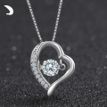 wholesale S925 Sterling Silver Source Factory New Simple and Elegant Zircon Heart-Shaped Pendant Necklace for Women Wholesale-0-0