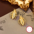 wholesale Metal S925 Earrings, Cross-Border Hot Pick Fashionable Personality Trend Exaggerated High-End Sense Golden Beetle Cicada Earrings-0-2