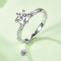 wholesale 9/10/14/18K White Gold/Rose Gold/Yellow Gold 1-carat Moissanite Ring Korean Style Ins Aesthetic Full Shank Ring-0-2