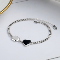 wholesale S925 Sterling Silver Trendy Hip-Hop Style Resin Heart Goodluck Meaningful Bracelet-YS093/approx. 7.83g 925 silver