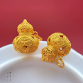 wholesale Gold-Plated S925 Ancient Silver Eight-Treasure Gourd Wire Drawing Bead Pendant Spacer Bead Integrated Connector for DIY-0-8
