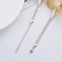 wholesale S925 Sterling Silver European and American Minimalist Style Flat Snake Chain Bone Simple Chain Fashion Trend Temperament Versatile Layering Necklace-YL366/approx. 9g 925 silver