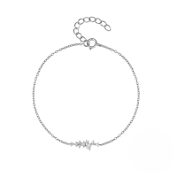 wholesale S925 Sterling Silver Rhinestone Simple And Elegant Hypoallergenic Ins Trendy。-Platinum 925 silver