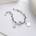 wholesale S925 silver retro distressed love smiley face multi-accessory trendy bold bracelet-0-1
