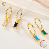 wholesale S925 Sterling Silver Cross-Border Hit High-End Minimalist Small Stud Earrings Wholesale European and American Foreign Trade Zircon Inlaid Earrings-Black Diamond Silver