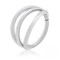 wholesale S925 Sterling Silver Double-layer Zircon-studded Cartilage Ear Bone Nose Piercing-Single platinum-style 2