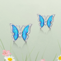 wholesale S925 Sterling Silver with Opal Inlay Bfirst Original Design Butterfly Ear Studs, Elegant and Dynamic Earrings for Women, Dropshipping Available-0-1