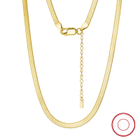 wholesale S925 Sterling Silver Blade Necklace Women's Korean Style Choker Necklace Jewelry Best-Seller Wholesale-Electroplated gold blade necklace about 4.8g