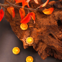 wholesale S925 gold-plated silver inlaid with natural amber drop bead necklace accessory spacer bead pendant DIY jewelry accessory plaything-8mm beeswax lifting