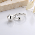 wholesale S925 Sterling Silver Irregular Sphere Tassel Pendant Adjustable Ring, Trendy Korean Style Ins Light Luxury-0-1