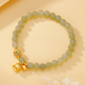 wholesale S925 Sterling Silver Lily of the Valley Bracelet with Hetian Jade Beads, Original Design Women's Minimalist Vintage New Chinese-style Accessories-0-0