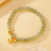 wholesale S925 Sterling Silver Lily of the Valley Bracelet with Hetian Jade Beads, Original Design Women's Minimalist Vintage New Chinese-style Accessories-Hetian Jade Bell Orchid Bracelet/10.58 SL010615