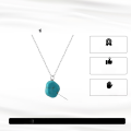 wholesale S925 Sterling Silver Single Natural Turquoise Necklace for Women, Minimalist Design Pendant Choker-0-1